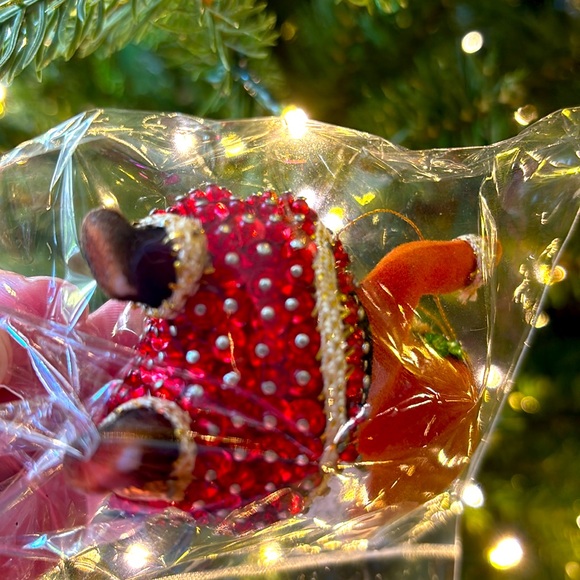 Vintage Sequined Santa Ornament Mid Century - Picture 3 of 4